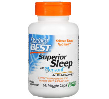 Doctor's Best, Superior Sleep with Sensoril AlphaWave, 60 Veggie Caps