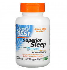 Doctor's Best, Superior Sleep with Sensoril AlphaWave, 60 Veggie Caps