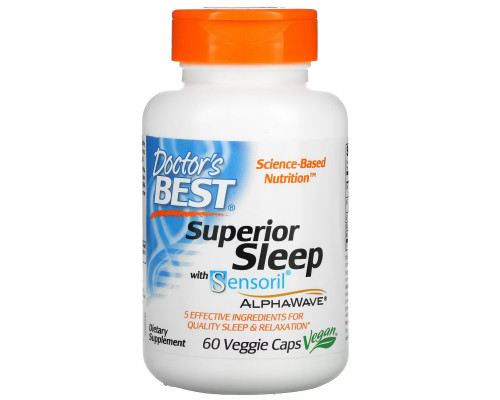 Doctor's Best, Superior Sleep with Sensoril AlphaWave, 60 Veggie Caps Doctor's Best, Superior Sleep with Sensoril AlphaWave, 60 Veggie Caps