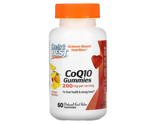 Doctor's Best, CoQ10 Gummies, Mango Madness, 100 mg, 60 Gummies Doctor's Best, CoQ10 Gummies, Mango Madness, 100 mg, 60 Gummies