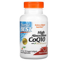 Doctor's Best, коэнзим Q10 с высокой степенью усвоения, с BioPerine, 300 мг, 90 вегетарианских капсул