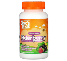 Doctor's Best, Doc's Kids, Elderberry Gummies with Vitamin C + Zinc, Berry Lemon Delight Flavor, 60 Gummies