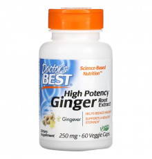 Doctor's Best, High Potency Ginger Root Extract, 250 mg, 60 Veggie Caps