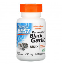 Doctor's Best, Ферментированный черный чеснок ABG10 +, 250 мг, 60 вегетарианских капсул