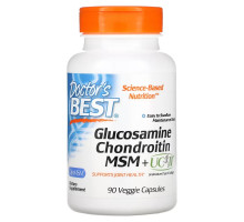 Doctor's Best, Glucosamine Chondroitin, MSM + UCII, 90 Veggie Capsule