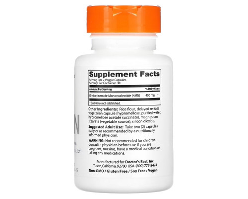 Doctor's Best, NMN, 200 mg, 60 Delayed Release Capsules Doctor's Best, NMN, 200 mg, 60 Delayed Release Capsules