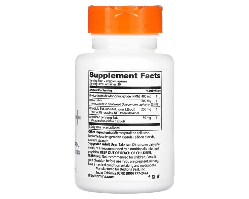 Doctor's Best, NMN+, 200 mg, 60 Veggie Capsules Doctor's Best, NMN+, 200 mg, 60 Veggie Capsules