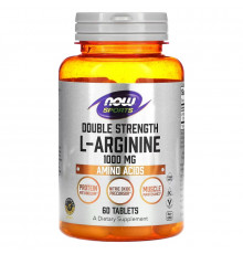 NOW Foods, Double Strength L-Arginine, 1,000 mg, 60 Tablets