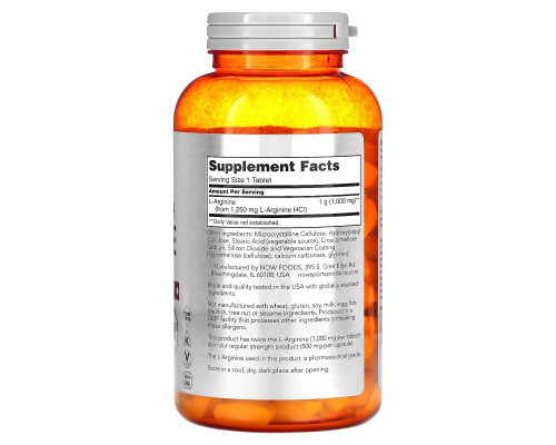 NOW Foods, Sports, Double Strength L-Arginine, 1,000 mg, 180 Tablets NOW Foods, Sports, Double Strength L-Arginine, 1,000 mg, 180 Tablets