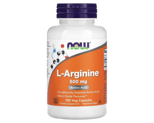Now Foods, L-Arginine, 500 mg, 100 Veg Capsules Now Foods, L-Arginine, 500 mg, 100 Veg Capsules