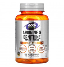 NOW Foods, Sports, Arginine & Ornithine, 100 Veg Capsules