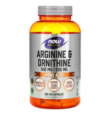 Now Foods, Arginine & Ornithine, 500/250, 250 капсул