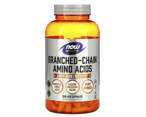 Now Foods, Спорт, аминокислоты с разветвлёнными цепями, 240 капсул Now Foods, Спорт, аминокислоты с разветвлёнными цепями, 240 капсул