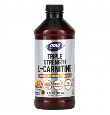 NOW Foods, Sports, Triple Strength L-Carnitine Liquid, Citrus, 3,000 mg, 16 fl oz (473 ml)