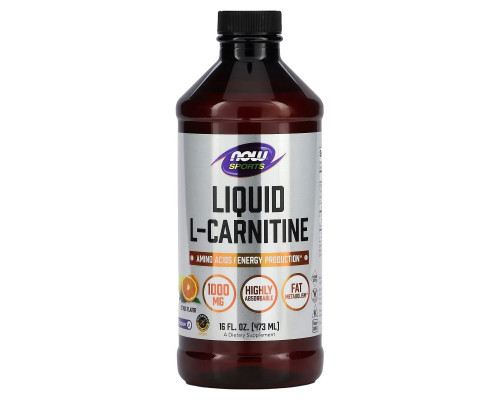 NOW Foods, Sports, Liquid L-Carnitine, Citrus, 1,000 mg, 16 fl oz (473 ml) NOW Foods, Sports, Liquid L-Carnitine, Citrus, 1,000 mg, 16 fl oz (473 ml)
