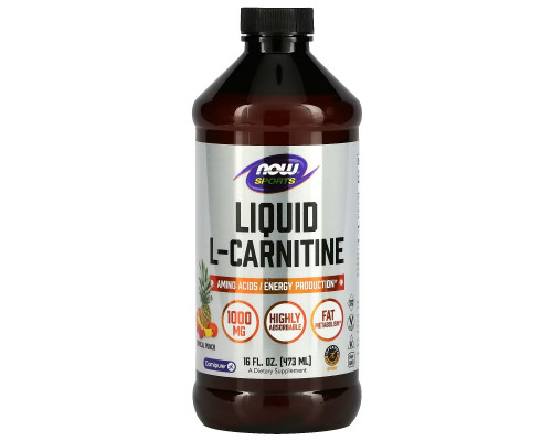 Now Foods, Жидкий L-Карнитин, со вкусом тропических фруктов, 100 мг, 16 жидких унций (473 мл) Now Foods, Жидкий L-Карнитин, со вкусом тропических фруктов, 100 мг, 16 жидких унций (473 мл)