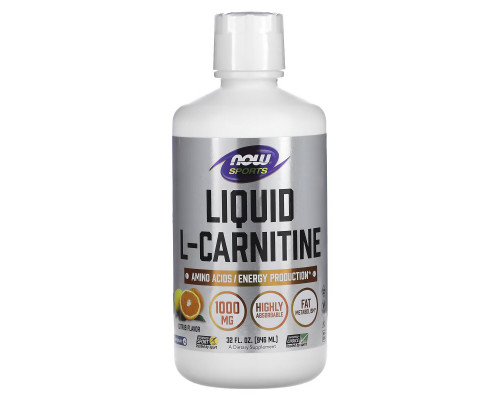NOW Foods, Sports, Liquid L-Carnitine, Citrus, 1,000 mg, 32 fl oz (946 ml) NOW Foods, Sports, Liquid L-Carnitine, Citrus, 1,000 mg, 32 fl oz (946 ml)