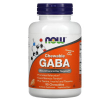 Now Foods, GABA, с натуральным апельсиновым вкусом, 90 жевательных таблеток