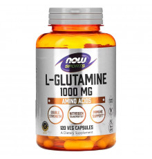 Now Foods, L-глутамин, двойная сила, 1000 мг, 120 капсул