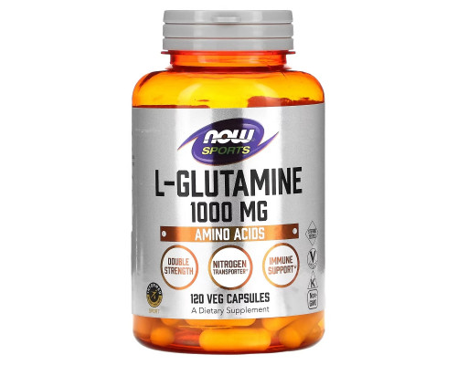 Now Foods, L-глутамин, двойная сила, 1000 мг, 120 капсул Now Foods, L-глутамин, двойная сила, 1000 мг, 120 капсул
