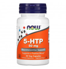 NOW Foods, 5-гидрокситриптофан (5-HTP), 50 мг, 30 растительных капсул