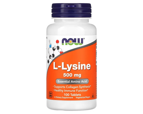 Now Foods, L-Lysine, 500 mg, 100 Tablets Now Foods, L-Lysine, 500 mg, 100 Tablets