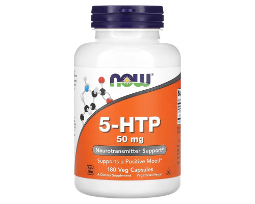 Now Foods, 5-гидрокситриптофан, 50 мг, 180 капсул в растительной оболочке Now Foods, 5-гидрокситриптофан, 50 мг, 180 капсул в растительной оболочке