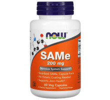 Now Foods, SAMe, 200 мг, 60 вегетарианских капсул