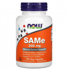 Now Foods, SAMe, 200 мг, 120 вегетарианских капсул
