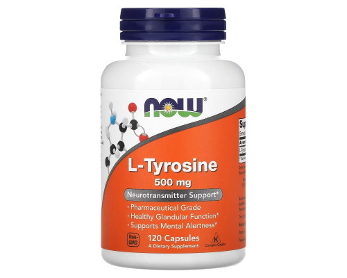 Now Foods, L-тирозин (L-Tyrosine), 500 мг, 120 капсул Now Foods, L-тирозин (L-Tyrosine), 500 мг, 120 капсул