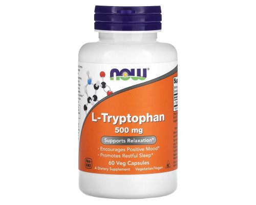 NOW Foods, L-Tryptophan, 500 mg, 60 Veg Capsules NOW Foods, L-Tryptophan, 500 mg, 60 Veg Capsules