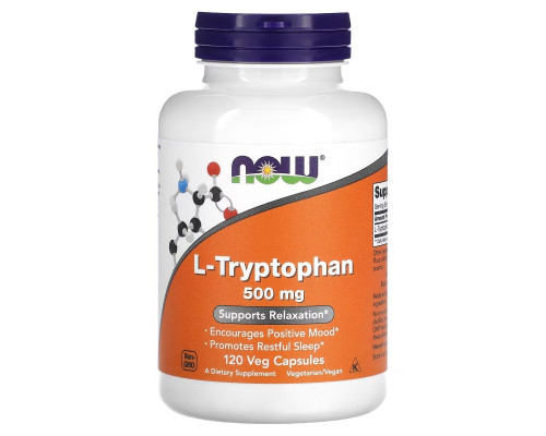 Now Foods, L-триптофан, 500 мг, 120 Капсул Now Foods, L-триптофан, 500 мг, 120 Капсул