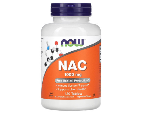 Now Foods, NAC, 1000 мг, 120 таблеток