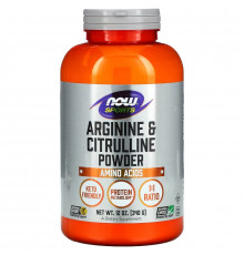 Now Foods, Sports, порошок аргинина и цитруллина, 12 унций (340 г)