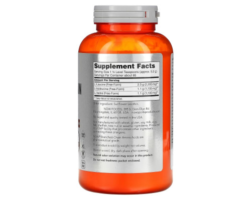 Now Foods, Sports, порошок аминокислот с разветвленной цепью, 340 г Now Foods, Sports, порошок аминокислот с разветвленной цепью, 340 г