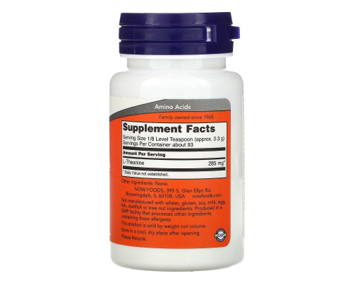 Now Foods, L-Теанин, Чистый Порошок, 1 унции (28 г) Now Foods, L-Теанин, Чистый Порошок, 1 унции (28 г)