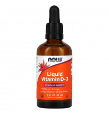 Now Foods, Жидкий витамин D-3, 2 жидкие унции (60 мл)