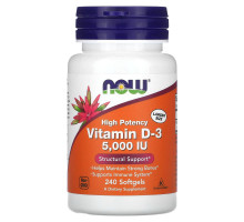 Now Foods, Витамин D-3, 5000 МЕ, 240 капсул
