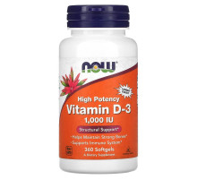 Now Foods, Витамин D-3, высокая эффективность, 1000 МЕ, 360 желатиновых капсул