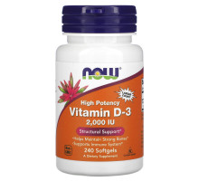 Now Foods, Витамин D-3, 2,000 IU, 240 мягких капсул