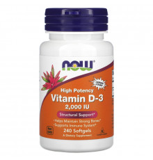Now Foods, Витамин D-3, 2,000 IU, 240 мягких капсул