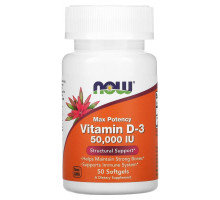NOW Foods, Vitamin D-3, 50,000 IU, 50 Softgels