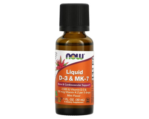 Now Foods, Liquid D-3 & MK-7, 1 fl oz (30 ml) Now Foods, Liquid D-3 & MK-7, 1 fl oz (30 ml)