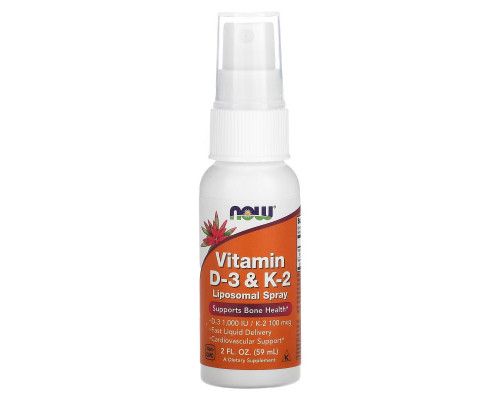 Now Foods Витамины D3 и К2 липосомный спрей 2 жидкие унции (60 мл) Now Foods Витамины D3 и К2 липосомный спрей 2 жидкие унции (60 мл)