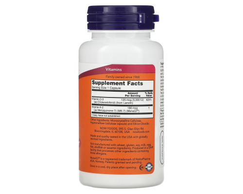 NOW Foods, Mega D-3 & MK-7, 120 Capsules NOW Foods, Mega D-3 & MK-7, 120 Capsules