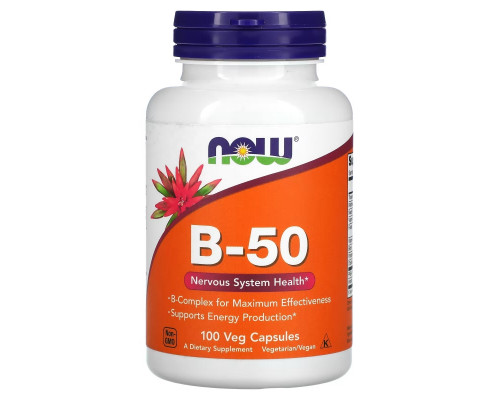 Now Foods, B-50, 100 растительных капсул Now Foods, B-50, 100 растительных капсул