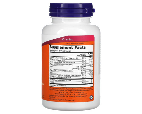 Now Foods, B-50, 100 растительных капсул Now Foods, B-50, 100 растительных капсул