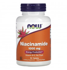 NOW Foods, никотинамид, 1000 мг, 90 таблеток