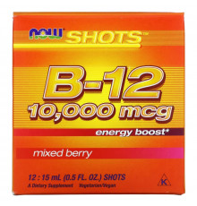 Now Foods Shots B-12 Смесь ягод 12 доз 05 жидкой унции (15 мл) каждая