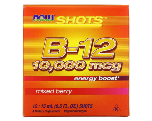 Now Foods Shots B-12 Смесь ягод 12 доз 05 жидкой унции (15 мл) каждая Now Foods Shots B-12 Смесь ягод 12 доз 05 жидкой унции (15 мл) каждая